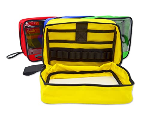 Lightning X Products Premium Color Coded Organizer First Aid Kit Accessory Pouches - Extra Large - Zippered Bag With Trans...