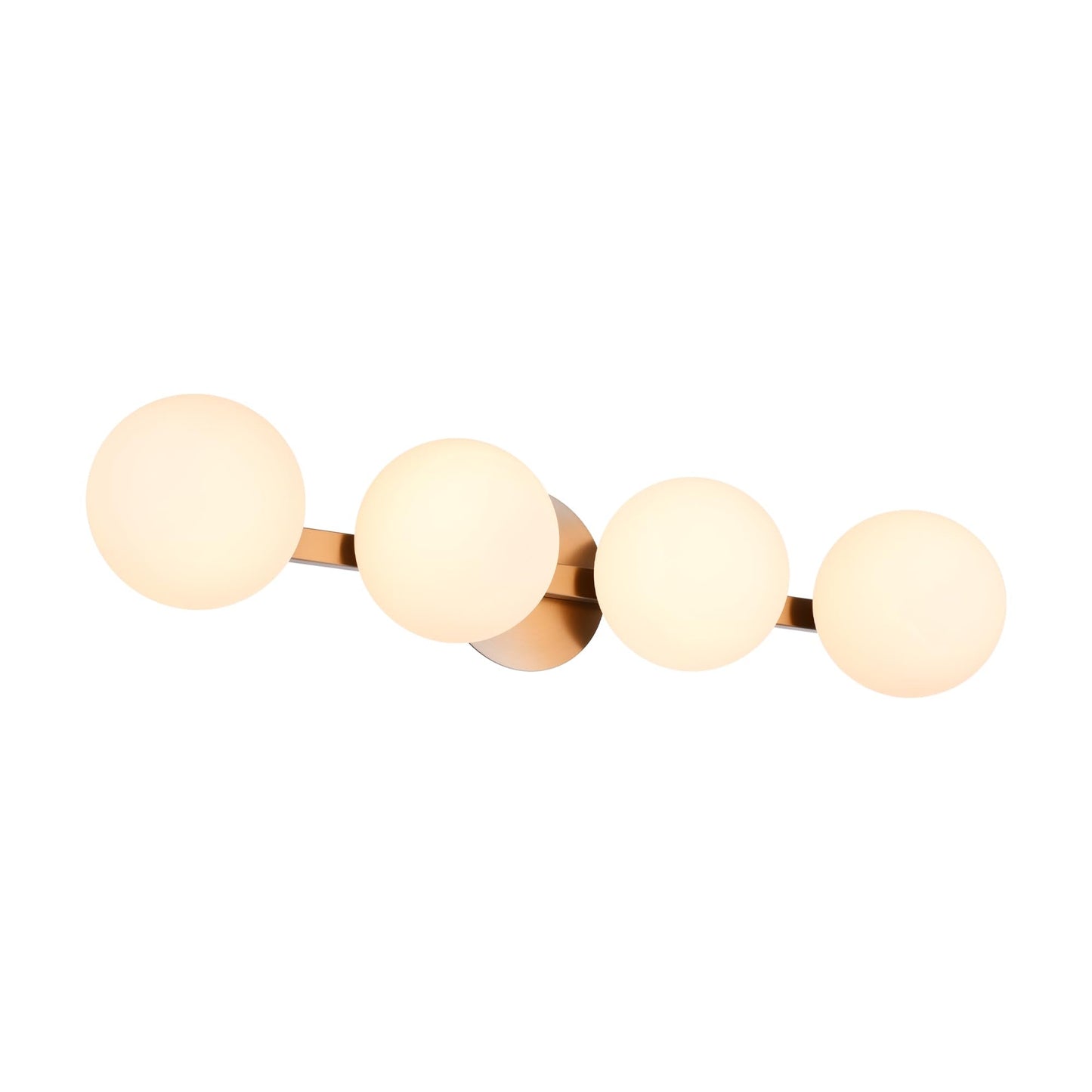 Hanaloa Bathroom Vanity Light Fixtures, Modern 4 Lights Globe Wall Sconce Lighting Brushed Nickel, Porch Wall Mount Light Fixture for Bathroom, Mirror Cabinets Hallway Stairs