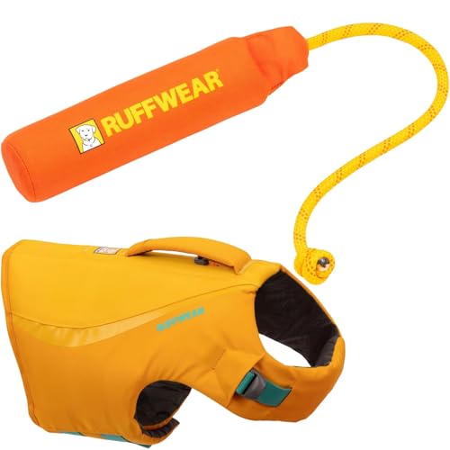Ruffwear, Float Coat Dog Life Jacket & Lunker Toy Bundle – Adjustable Dog Life Vest for Swimming with Floating Tug Toy for...