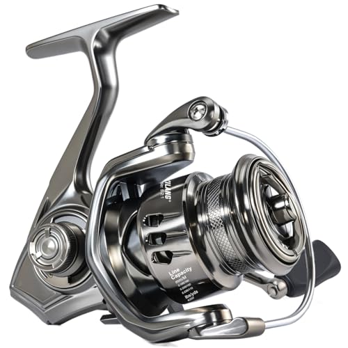 Sougayilang Spinning Reel - 5.2:1 Gear Ratio, 12+1 Bearings Freshwater Saltwater Fishing Reel, Ultra-Smooth CNC Aluminum S...