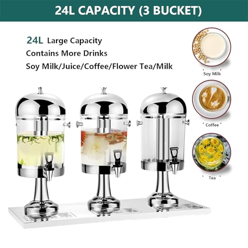 Commercial Beverage Dispenser with Tap | Chillers & Water Fountains | Stainless Steel Cold Drink Machine for Cafe Buffet B...