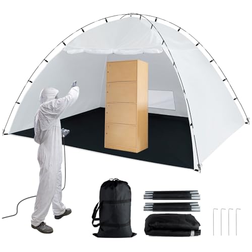 Portable Paint Booth Tent,Siebwin 10(L) x10(W) x6.2(H) ft Spray Paint Tent with Built-in Floor & Mesh Screen & Windproof H...