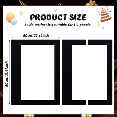 Beeveer 32 x 24 Inch Photo Booth Selfie Frame Prop Booth for Birthday Event Parties Large Blank DIY Cutout Props for Funny...