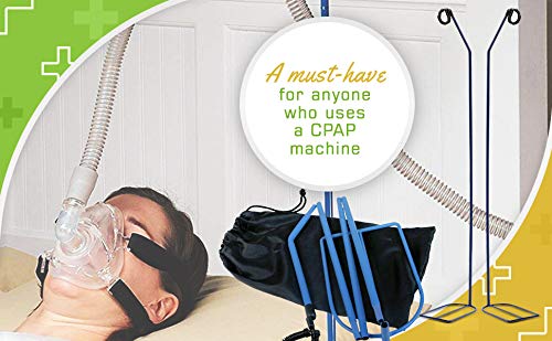 BodyHealt CPAP Hose Holder for Bed - Tangle Free CPAP Hose Hanger for CPAP Machine. Portable Travel CPAP Tube Holder with Bag & Adjustable Swivel Arm to Prevent Blockage Bedside CPAP Hook for Sleeping