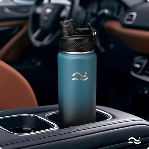 Swigina [2-IN-1 LID] Insulated Water Bottle with Silicone Boot (36hrs Cold/18hrs Hot) - DIY Stickers, Leakproof, BPA Free,...