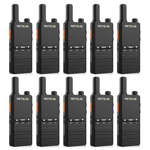 Retevis B3B Walkie Talkies Rechargeable, 1620mAh, Lightweight 2 Way Radio Long Range, Type C, Ultra Thin, VOX, Handheld Two Way Radios for Retail, Hotel, Church (10 Pack)