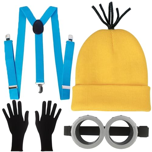Halloween Costume Accessories Adult Yellow Beanie Hats for Men Women for Cosplay Party Set