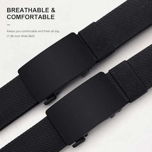 COAGOU Nylon Ratchet Belt for Men, Tactical EDC CCW Gun Belt, Adjustable Stretch