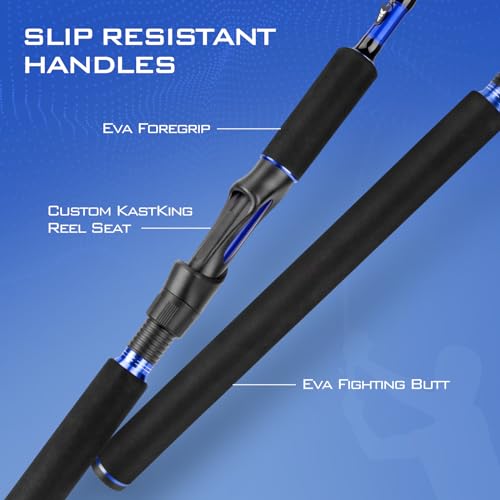 KastKing Centron Fishing Rod and Reel Combo, Spinning & Baitcasting Combos, IM6 Graphite 2Pc Blanks, Stainless Steel Guides with Ceramic Rings, Contoured EVA Handles & Fighting Butt