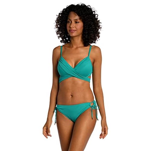 La Blanca Womens Island Goddess Wrap Underwire Push Up Swimsuit Top