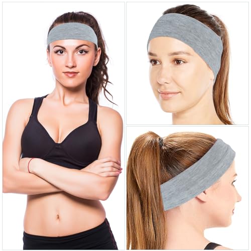 Mabor 3Pcs Non Slip Headbands Soft Elastic Head Bands for Women Girls Stretchy Sweat Wide Headband for Yoga Workout Sports...