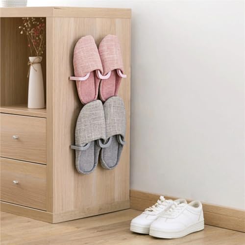 GUOSPIUS Wall-Mounted Slipper Rack Organisers，Slipper Holde 4 Pcs Shoe Rack Bathroom Home Shoe Organizer Space Saving Slippers Hanger For Shoes(Pink)