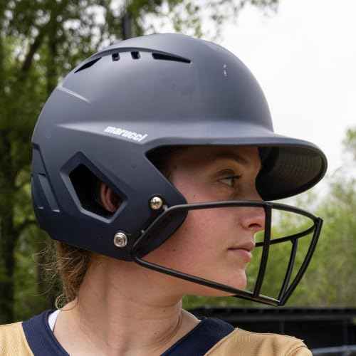 DURAVENT Fastpitch Batting Helmet with Facemask, Black, Adult Large