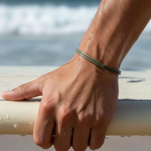 Adjustable Wax Nylon Cord Bracelet for Men Women Adult - Vegan Leather String | Unisex Waterproof Nautical & Surfer Style ...