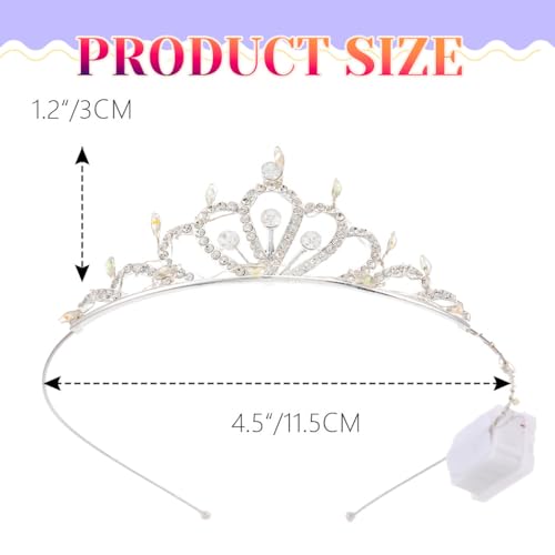 JEWEKY Light Up Tiara Glow Silver Led Rhinestone Princess Crown Birthday Hair Accessories for Women (01, One Size)