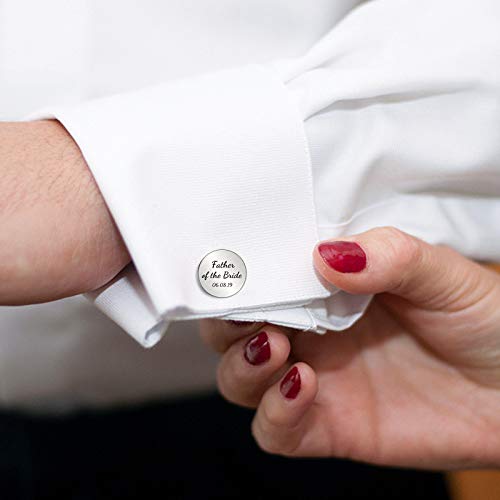 Kooer Wedding Gifts For Father, Father of The Bride CuffLinks Tie Clip Set With Wood Gift Box Wedding Men's Jewelry Cufflinks Gifts for Father Dad (Father of the bride wood box set)