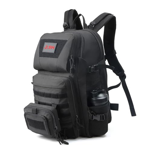 J.SH Military Tactical Backpack for Men Heavy Duty Hiking Rucksack Army MOLLE System 50L Large Capacity Backpack Waterproo...
