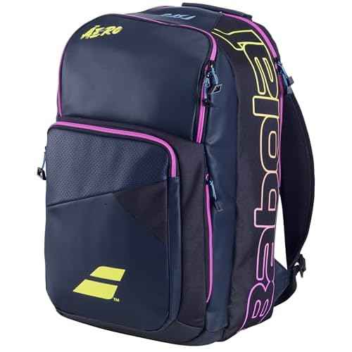 Babolat Pure Aero Rafa Tennis Backpack (Dark Navy/Yellow/Pink)