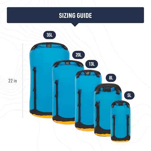 Sea to Summit eVac Compression Dry Bag, Waterproof Compression Sack, 13 Liter, High Rise Grey