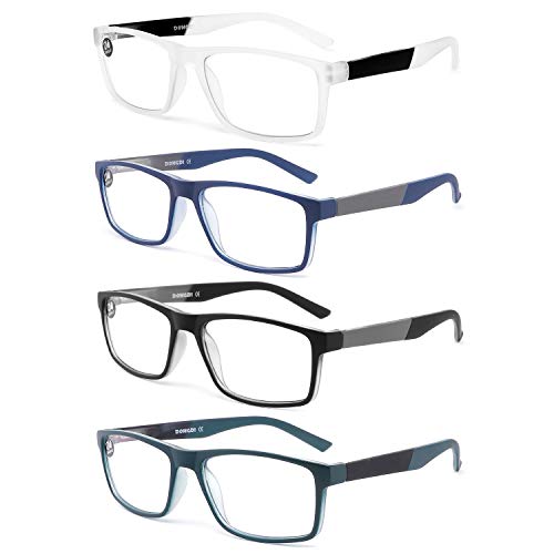 DONGDI Blue Light Blocking Reading Glasses 4 Pack Computer Readers for Women Men,Anti Glare UV Ray Filter Eyeglasses… (4mi...