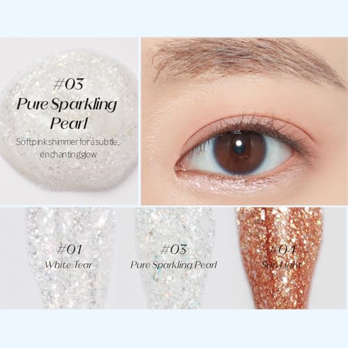 ETUDE Tear Drop Eyeliner, Crystal & Opal Glitter, Smudge-Proof Sparkle, Long-Lasting Formula, All Skin Tone Friendly, Kore...