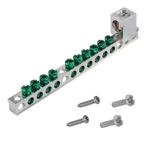 Ground Bar Kit for Eaton, 10 Terminal Grounding Bar Compatible with BR and CH Series Load Centers
