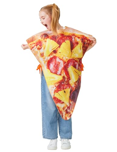 Aotiooy Pizza Costume for Kid, Halloween Pizza Slice Tunic Costume for Toddler Child Teens, Funny Food Cosplay Onesie, One...