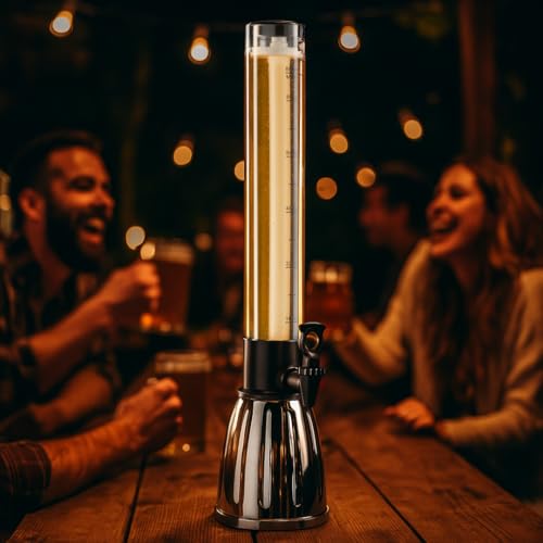 OGGI Beer Tower 88oz - Beverage Dispenser with Spigot & Ice Tube, Margarita Tower, Mimosa Tower, Perfect Drink Dispensers ...