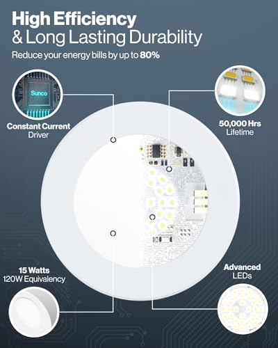 Sunco 24 Pack Retrofit LED Recessed Lighting 6 Inch, Can Lights for Ceiling, 1200 LM, 15W, Selectable CCT 2700K/3000K/4000...