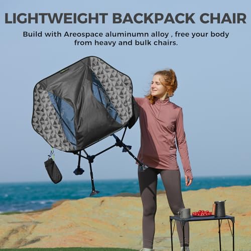 ATEPA UFO3.0 Backpacking Camping Chair, Ultralight Extra Wide Comfortable Folding Chairs Heavy Duty Portable Hexagon Ergon...