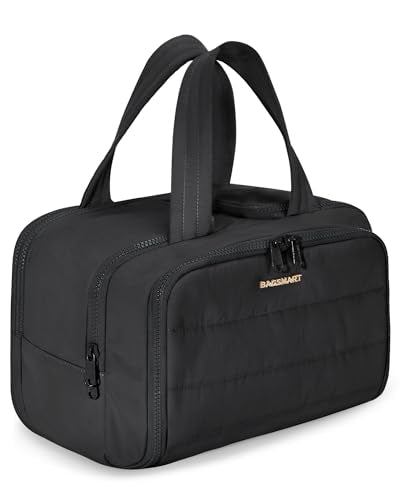 BAGSMART Travel Toiletry Bag, Lightweight Large Wide-open Travel Bag for Women, Puffy Cosmetic Makeup Bag Organizer with H...