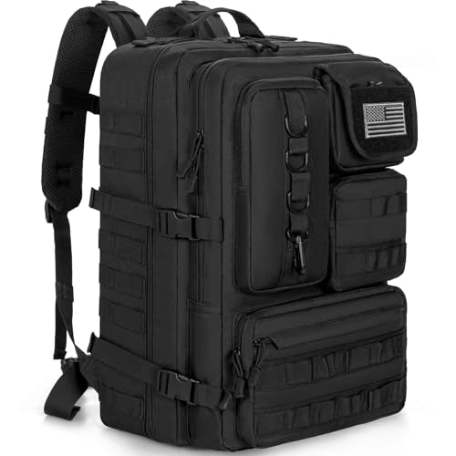 ANILD Tactical Backpack, 50L Army 4 Days Assault Pack Bag, Military Molle Backpack, Heavy Duty Rucksack Water Resistant