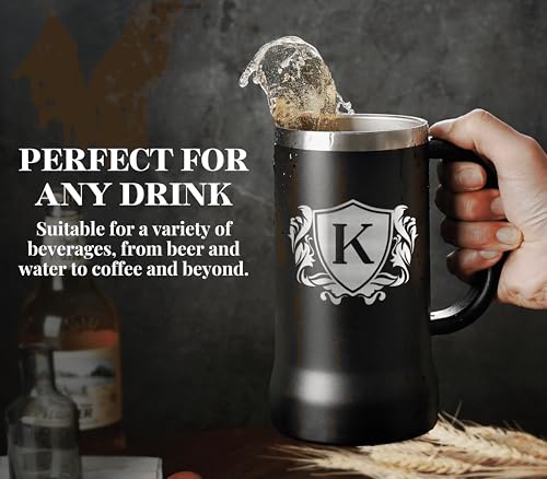 Onebttl Personalized Beer Stein, Beer Mug with Handle - Gifts for Beer Lovers, Men Who Have Everything on Birthday, Christ...