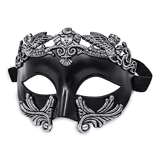 MYSEUNI Masquerade Mask for Men - Roman Greek Mask - Venetian Half Face Mask for Mascarade Ball Mardi Gras Halloween Party