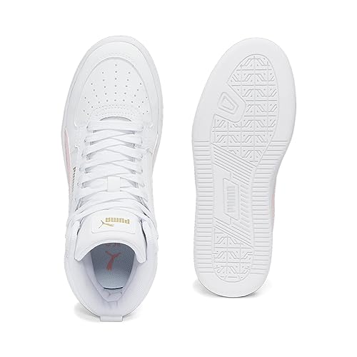 PUMA Kids' Caven 2.0 Mid Sparkle PUMA White-Peach Smoothie-Gold Big Kid 6.5