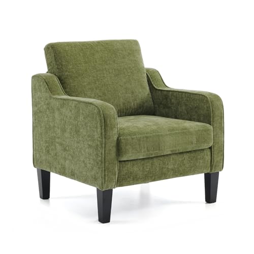 VINGLI Accent Chair for Living Room Chairs Olive Green Reading Chair for Bedroom Scooped Arm Chair Mid Century Modern Acce...
