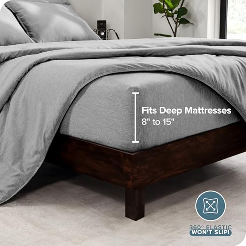 Bare Home Bed-in-A-Bag 7 Piece Comforter & Sheet Set - Queen - Goose Down Alternative - Ultra-Soft 1800 Premium Bedding Se...