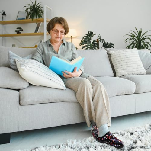 LeIsfIt Slippers for Women Extra Wide House Slippers Elderly Slip on House Shoes Non-Slip Indoor Outdoor Slipper Adjustabl...