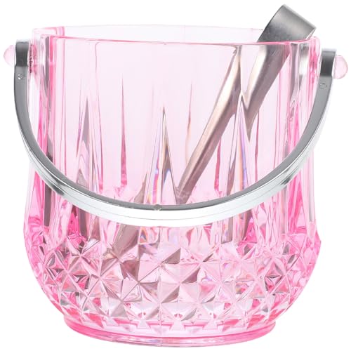 HOLIDYOYO Ice Bucket with Tongs,Plastic Ice Cube Container Beer Wine Chiller with Handle Beverage Tub Wine Bucket for Part...