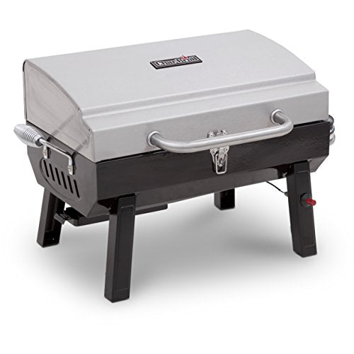 Char-Broil 200 Square Inch Stainless Steel Portable Propane Gas Grill and 13-Piece Cuisinart CGS-W13 Wooden Handle BBQ Too...