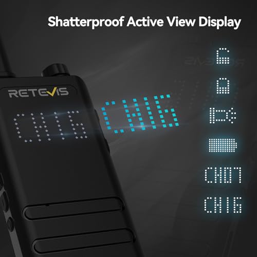 Retevis B3H Walkie Talkies with Earpiece, New Version of RT22(3.0), Lightweight, Channel Display, Emergency Alarm,USB-C,1620mAh Battery, Rechargeable Two Way Radios for Retail Resturant (4 Pack)