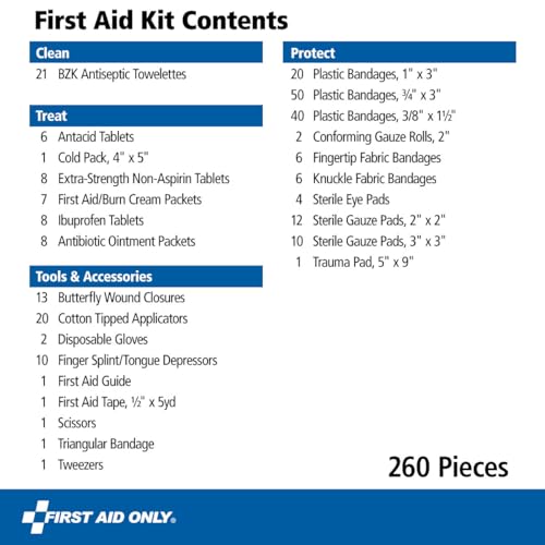 First Aid Only 91248 OSHA-Compliant First Aid Kit, All-Purpose 50-Person Emergency First Aid Kit for Business, Worksite, H...