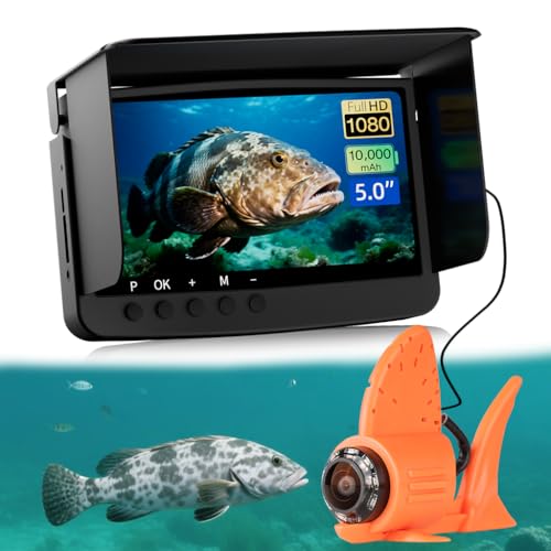 Underwater Fishing Camera Infrared Night Fishing Camera 5-inch HD Screen Equipped with 66-Foot About 20 Meters Cable 10000...