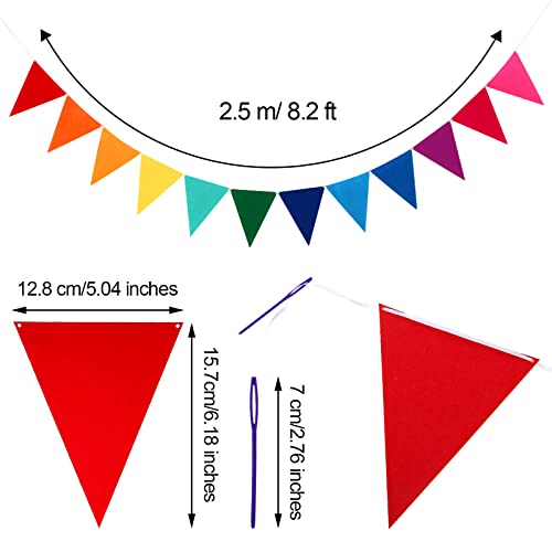 Outus 6 Sets Rainbow Pennant Banner Flags Garland Multicolor Bunting String Triangle Flags Bulk DIY Bunting Garland for Ca...