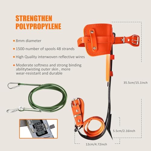 Tree Climbing Gear,Tree Climbing Spikes, Tree Climbing Gear with Adjustable Climbing Straps and Steel Core Flip Line, Rock...
