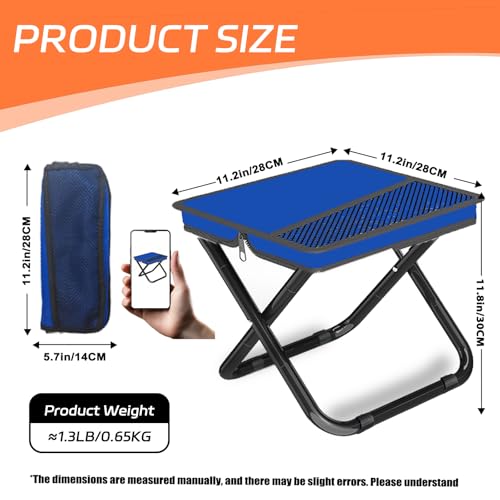 Mejora Portable Pocket Camping Chair,Ultralight Foldable Camp Stool with Compact Carry Bag, Heavy-Duty 220LBS Capacity for...