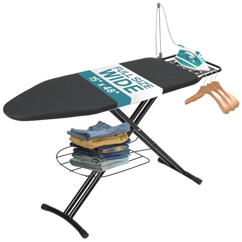 Ironing Board 48x15 in, RAINHOL Large Heavy Duty Ironing Boards Full Size with Pad and Cover, Height Adjustable Iron Stand...