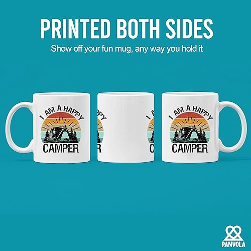 I Am A Happy Camper Camping Outdoor Enthusiast Picnic Gifts for Campers Ceramic Mug 11oz White