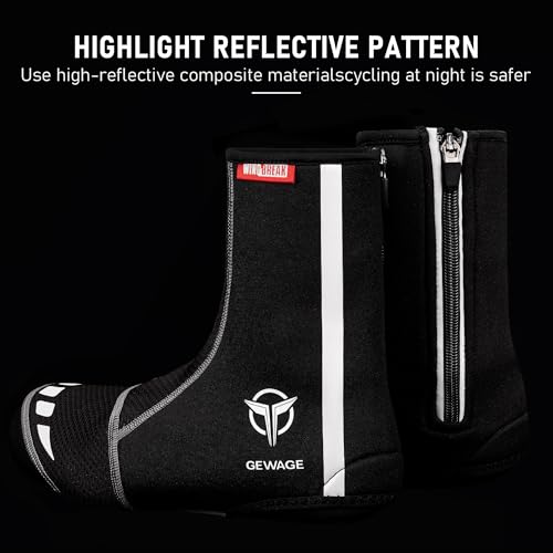 GEWAGE Cycling Shoe Covers -Warm Bike Shoe Covers - Windproof Mountain Road Cycling Overshoes - Cycling Shoe Cover for Men...