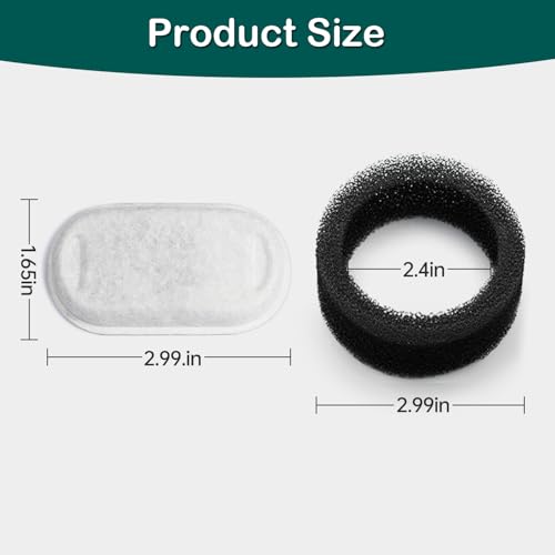 Cat Water Fountain Filter,16 Pack Cat Fountain Replacement Filters for Stainless Steel 67oz/2L Adjustable Water Flow Pet W...
